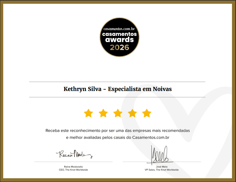 Casamentos Awards 2026 - Kethryn Silva Especialista em Noivas